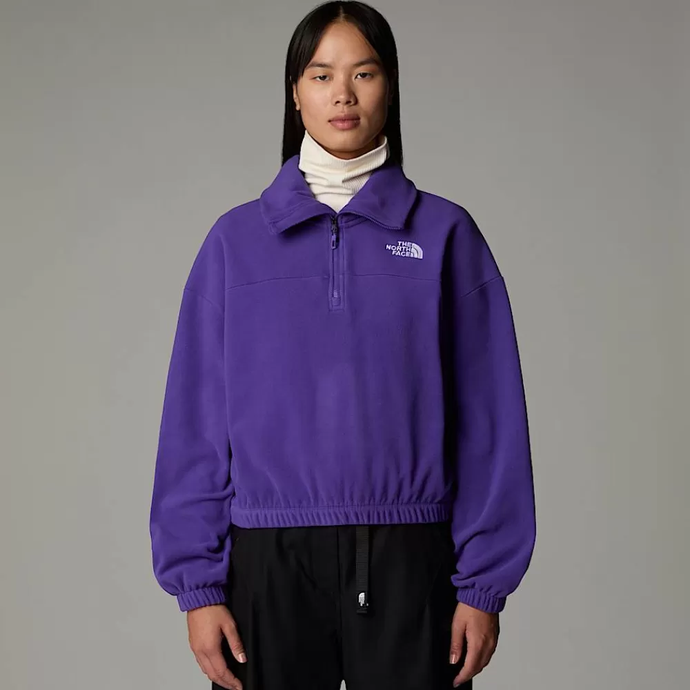 The North Face Fleecetrøjer Og Pullovers^100 Glacier Fleece Med Halv Lynlås Til Damer Peak Purple