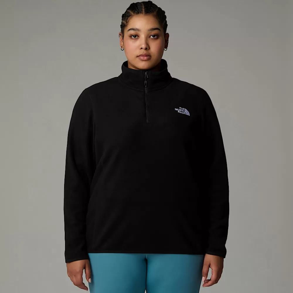 The North Face Fleecetrøjer Og Pullovers | Curve & Plus Size Toppe^100 Glacier Fleece Med Kvart Lynlås I Store Størrelser Til Damer TNF Black-NPF