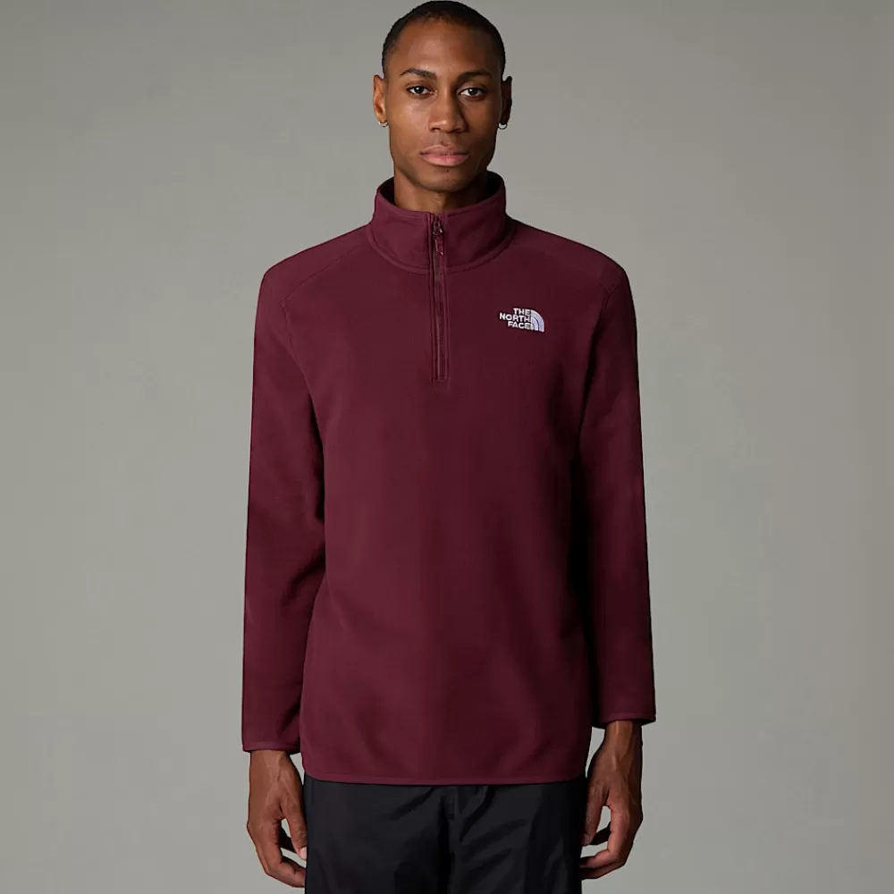 The North Face Fleecetrøjer Og Pullovers^100 Glacier Fleece Med Kvart Lynlås Til Herrer Alpine Plum