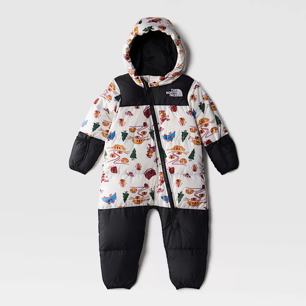 The North Face Baby (0-2 År)^1996 Retro Nuptse Flyverdragt Til Baby Gardenia White Cartoon Camp Print