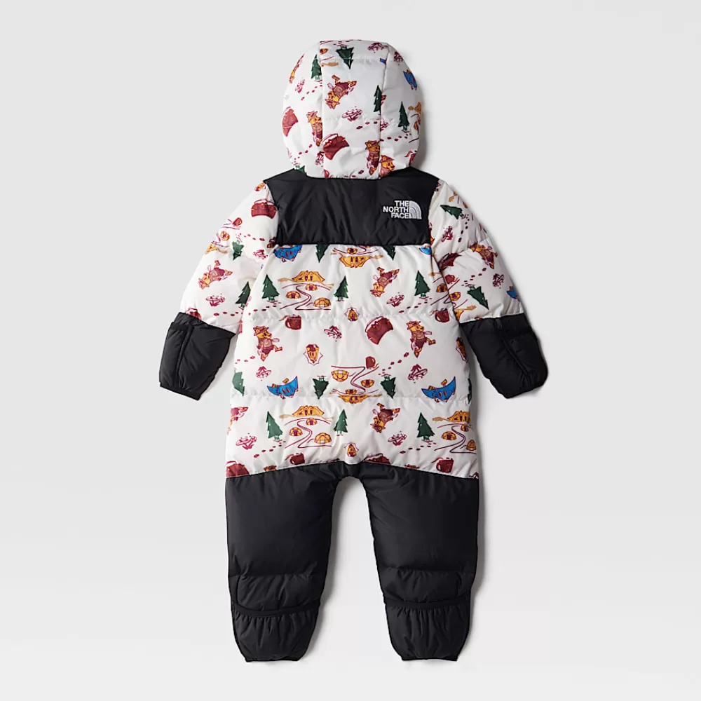 The North Face Baby (0-2 År)^1996 Retro Nuptse Flyverdragt Til Baby Gardenia White Cartoon Camp Print