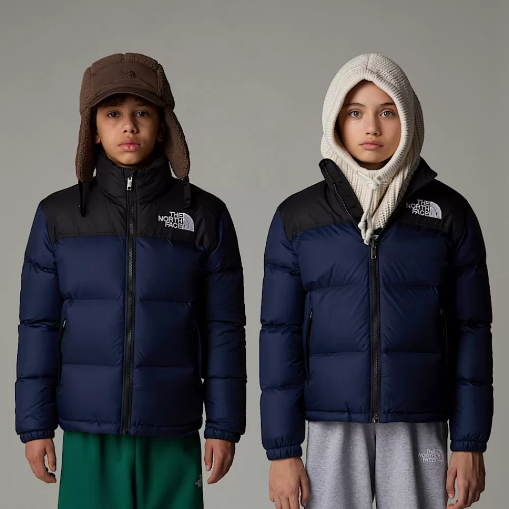 The North Face Jakker | Jakker^1996 Retro Nuptse Jakke Til Unge Summit Navy-TNF Black