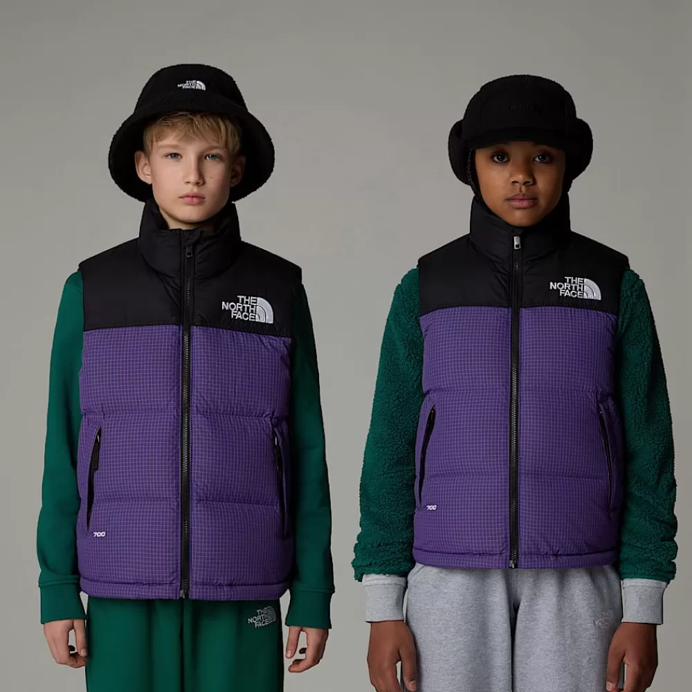 The North Face Jakker | Jakker^1996 Retro Nuptse Vest Til Unge Peak Purple-Ripstop