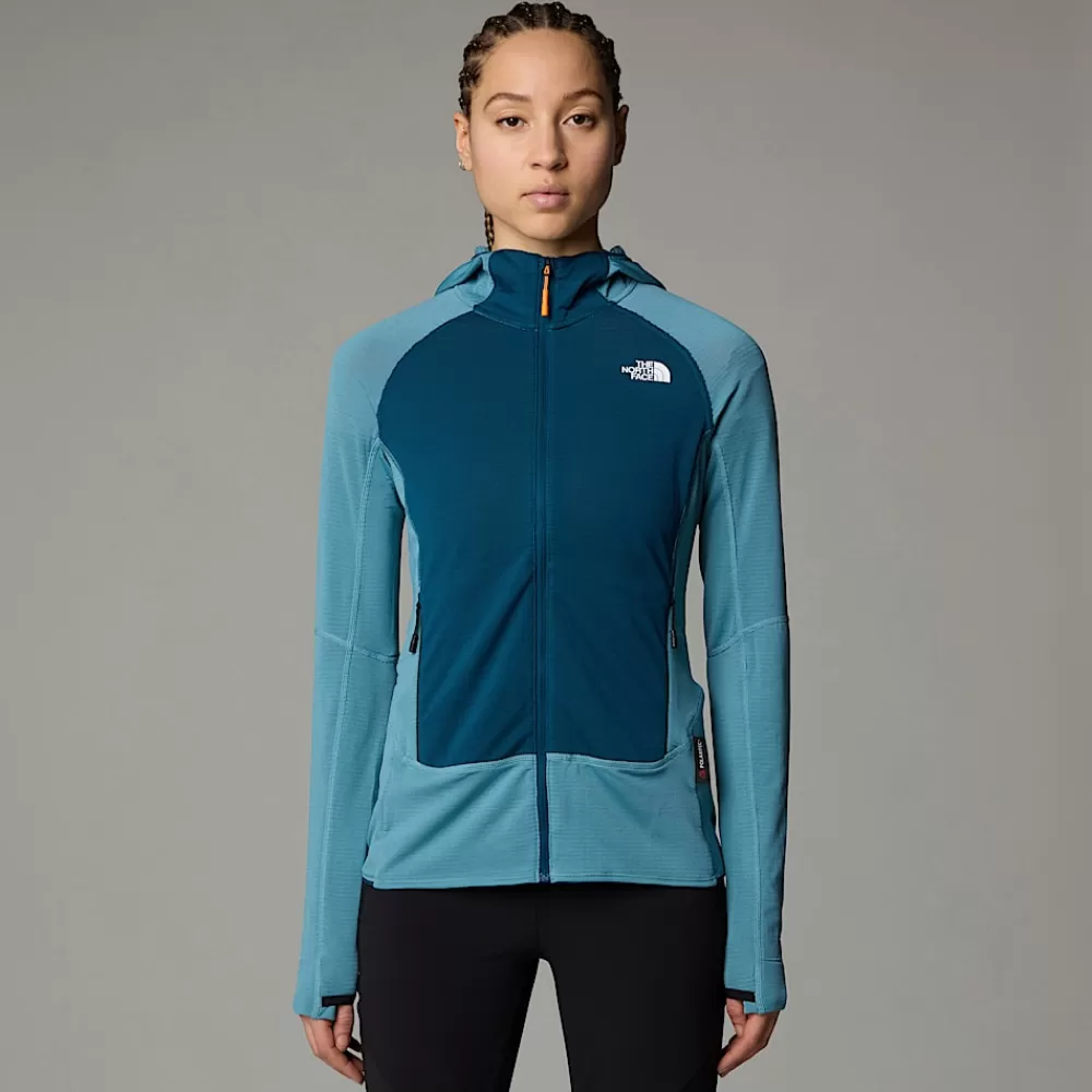 The North Face Fleecetrøjer Og Pullovers | Tekniske T-Shirts^Bolt Polartec® Power Grid™ Jakke Med Hætte Til Damer Algae Blue-Midnight Petrol