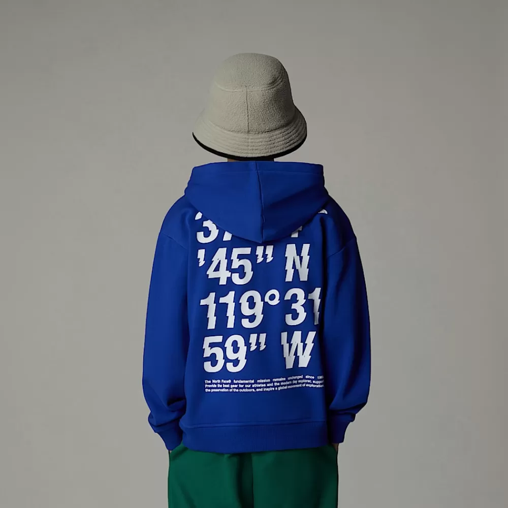 The North Face Fleecetrøjer Og Hættetrøjer^Coordinates Oversized Graphic Hættetrøje Til Drenge TNF Blue