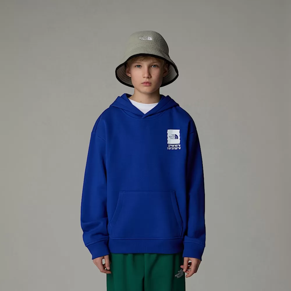 The North Face Fleecetrøjer Og Hættetrøjer^Coordinates Oversized Graphic Hættetrøje Til Drenge TNF Blue