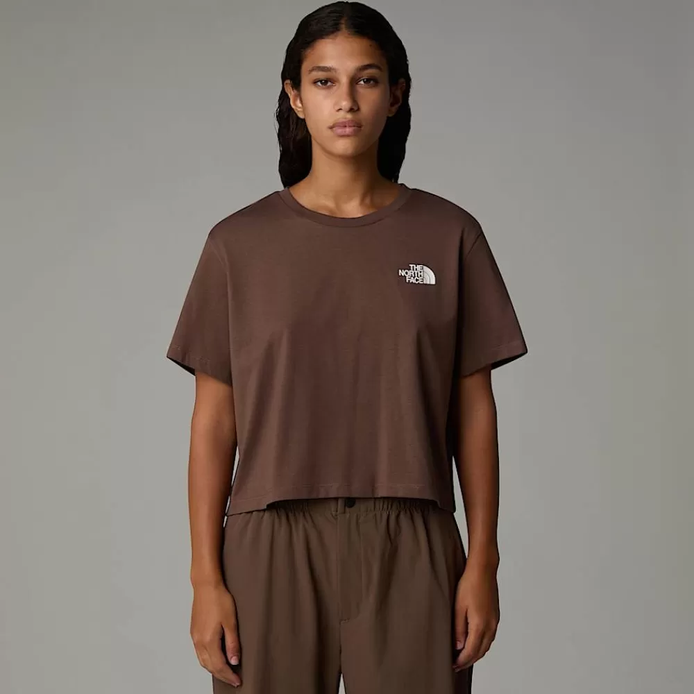 The North Face T-Shirts Og Trøjer^Cropped Simple Dome T-shirt Til Damer Smokey Brown