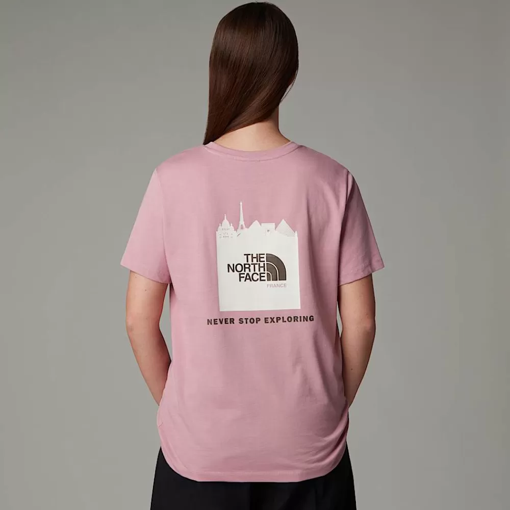 The North Face T-Shirts Og Trøjer^France Redbox T-shirt Til Damer Mauve -White Dune - Smokey Brown