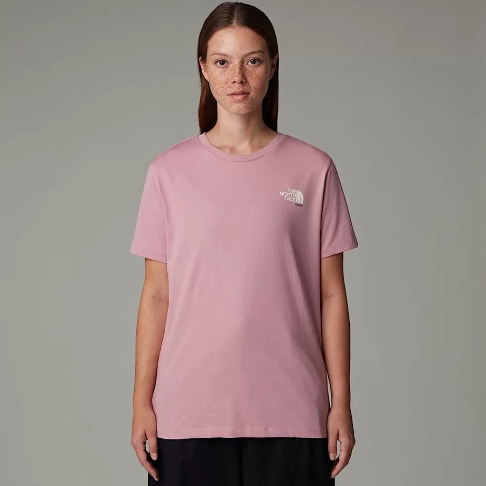 The North Face T-Shirts Og Trøjer^France Redbox T-shirt Til Damer Mauve -White Dune - Smokey Brown