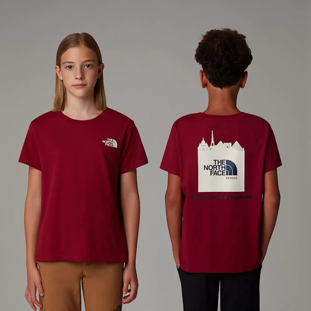 The North Face T-Shirts | T-Shirts Og Braletter^France Redbox T-shirt Til Unge Beetroot-White Dune