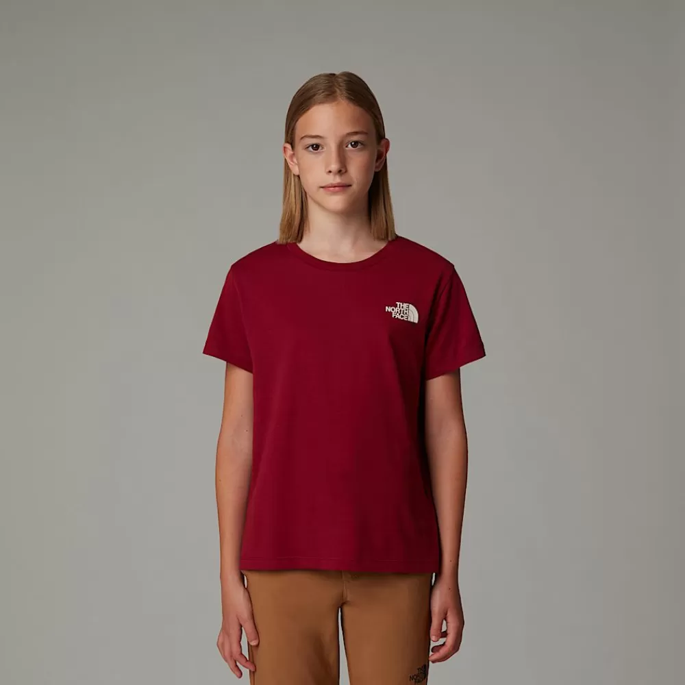 The North Face T-Shirts | T-Shirts Og Braletter^France Redbox T-shirt Til Unge Beetroot-White Dune