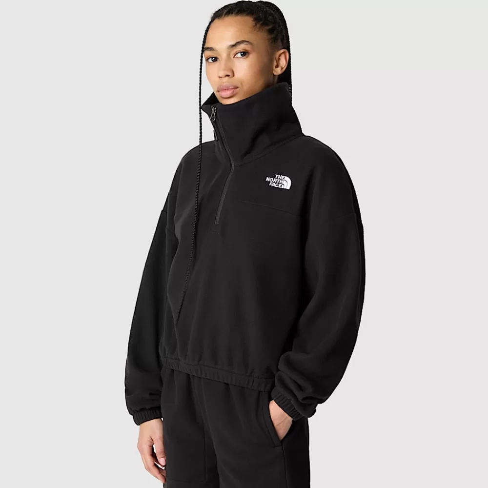 The North Face Fleecetrøjer Og Pullovers^Glacier Fleece Med Kvart Lynlås Til Damer TNF Black