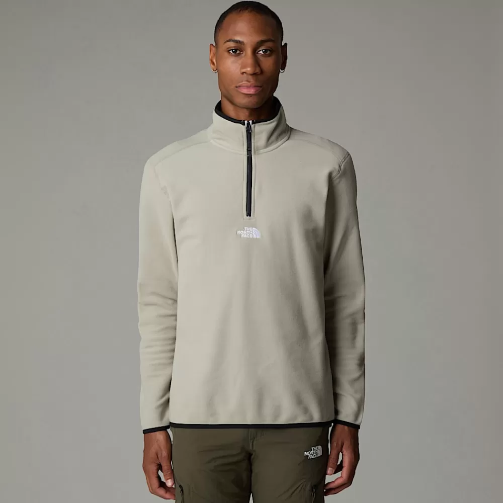 The North Face Fleecetrøjer Og Pullovers^Glacier Fleece Med Kvart Lynlås Til Herrer Clay Grey