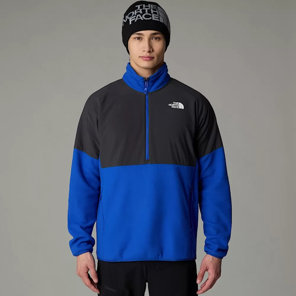 The North Face Fleecetrøjer Og Pullovers^Glacier Heavyweight Fleece Med Halv Lynlås Til Herrer TNF Blue-Asphalt Grey