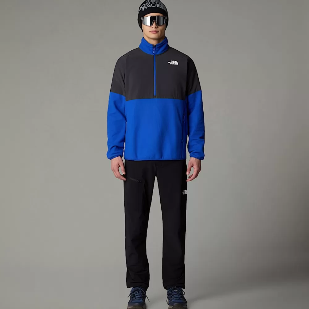 The North Face Fleecetrøjer Og Pullovers^Glacier Heavyweight Fleece Med Halv Lynlås Til Herrer TNF Blue-Asphalt Grey