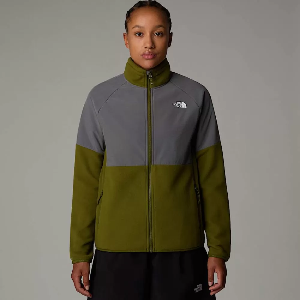 The North Face Fleecetrøjer Og Pullovers^Glacier Heavyweight Fleece Med Lynlås Til Damer Forest Olive-Smoked Pearl