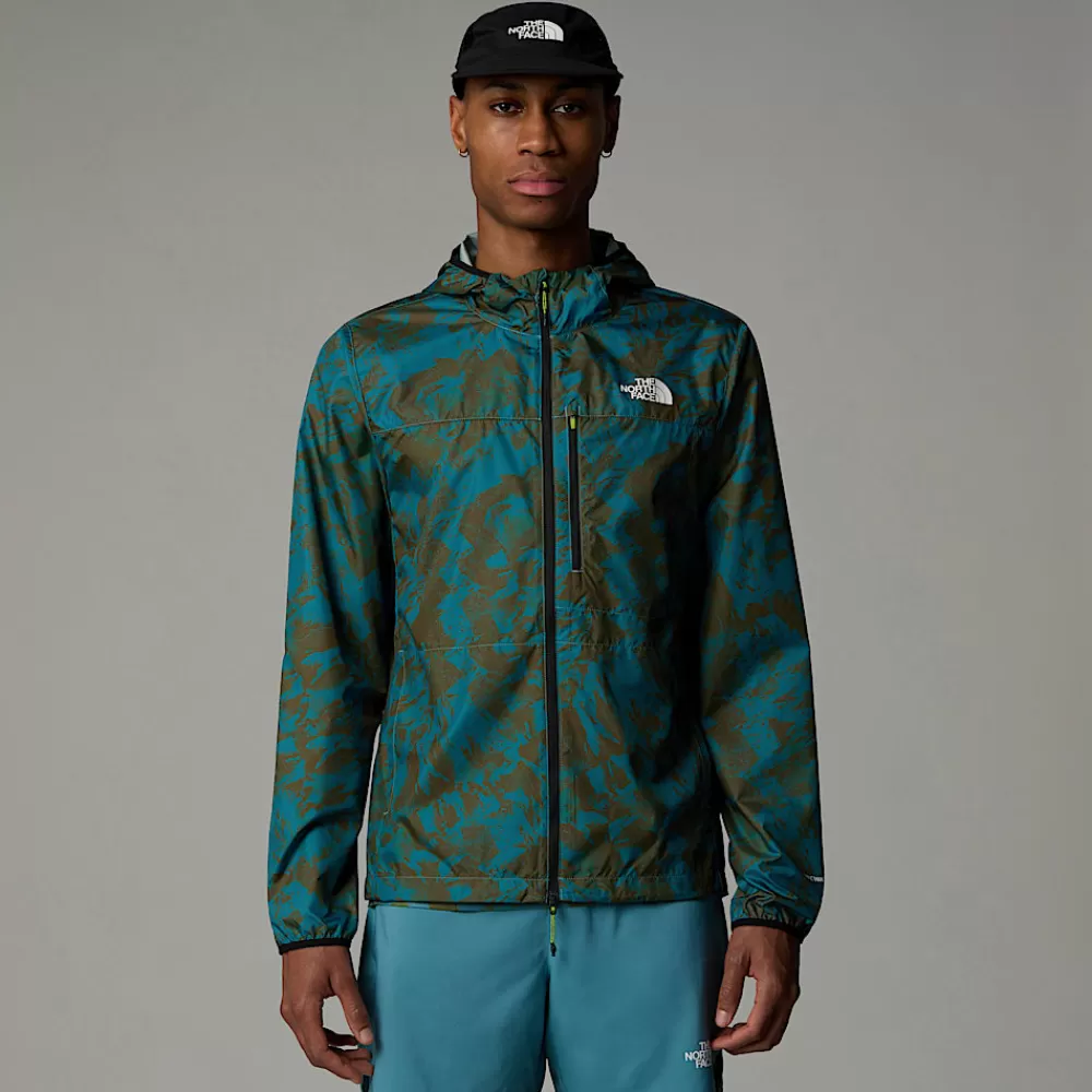 The North Face Softshell^Higher Run Vindjakke Til Herrer Algae Blue Mountain Traverse Print