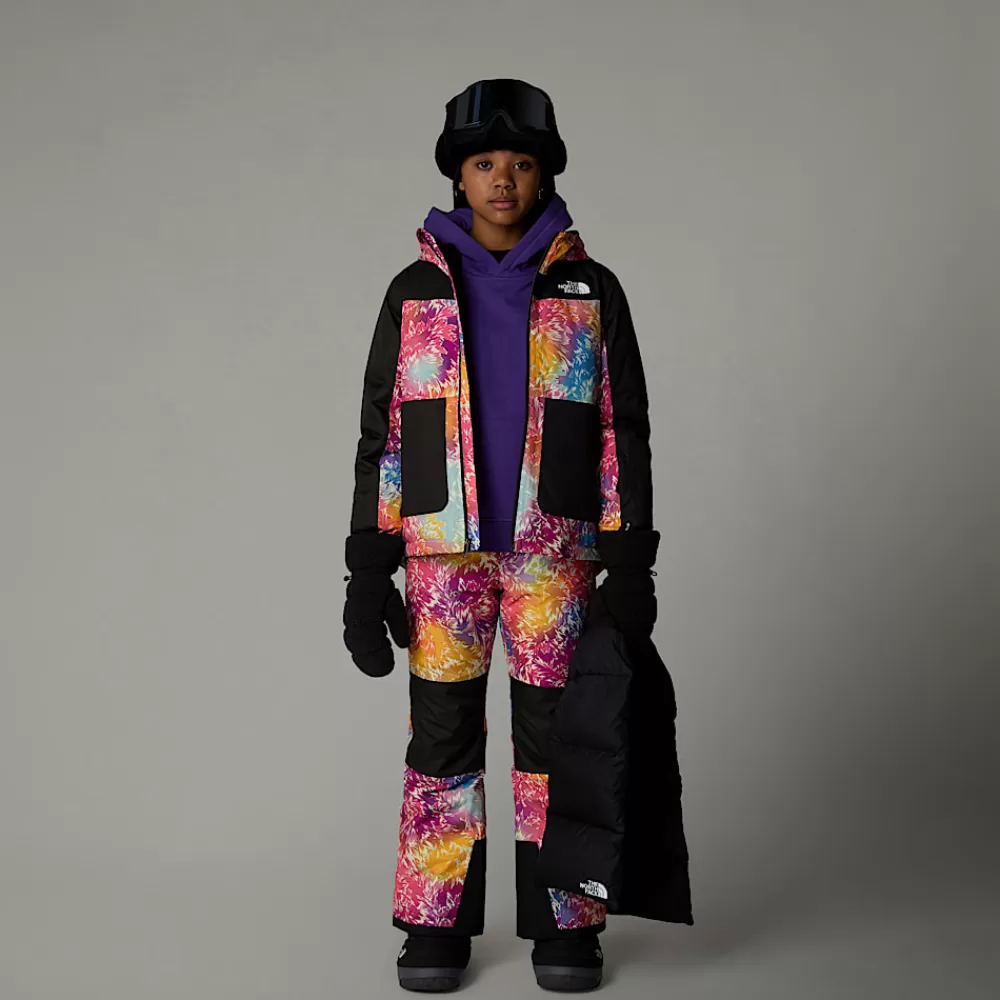 The North Face Underdele^Isolerede Freedom Bukser Til Piger Radiant Poppy Blowing Wind Print