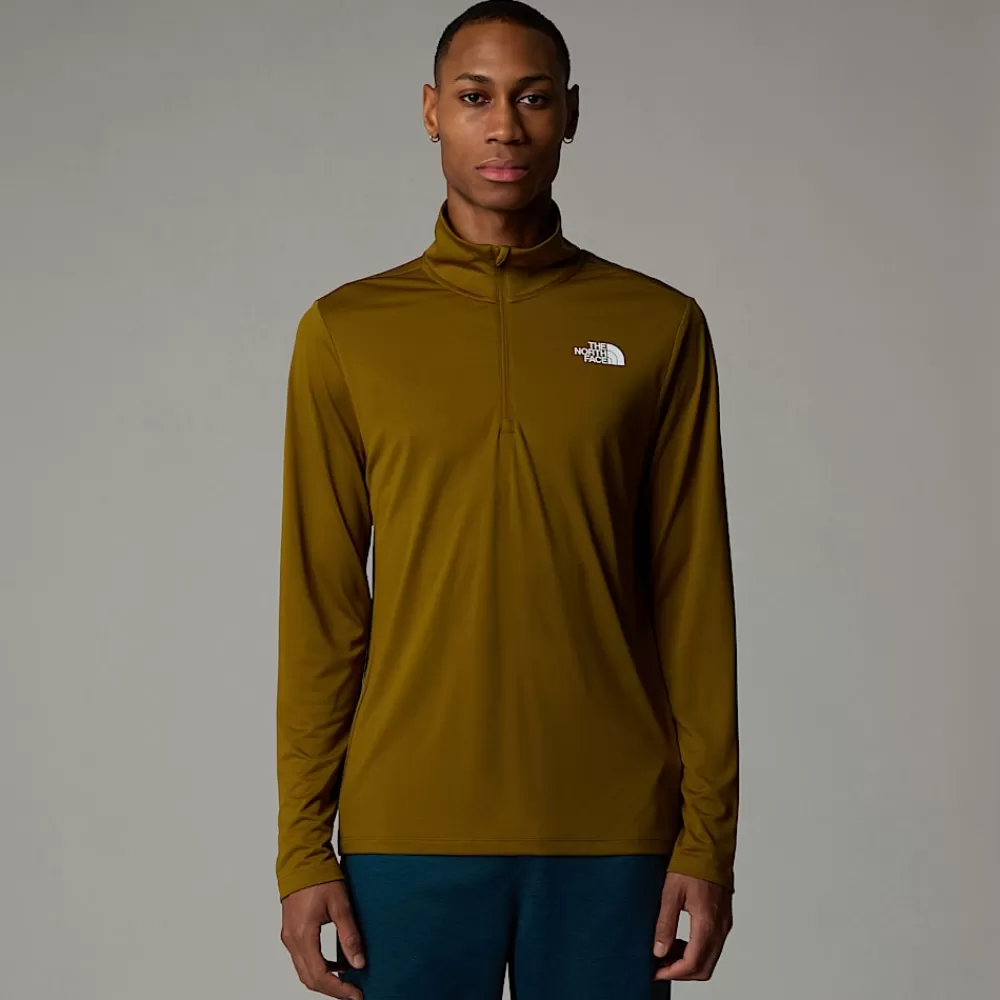 The North Face Shirts & Polos | Active^Langærmet 24/7 T-shirt Med Kvart Lynlås Til Herrer Moss Green