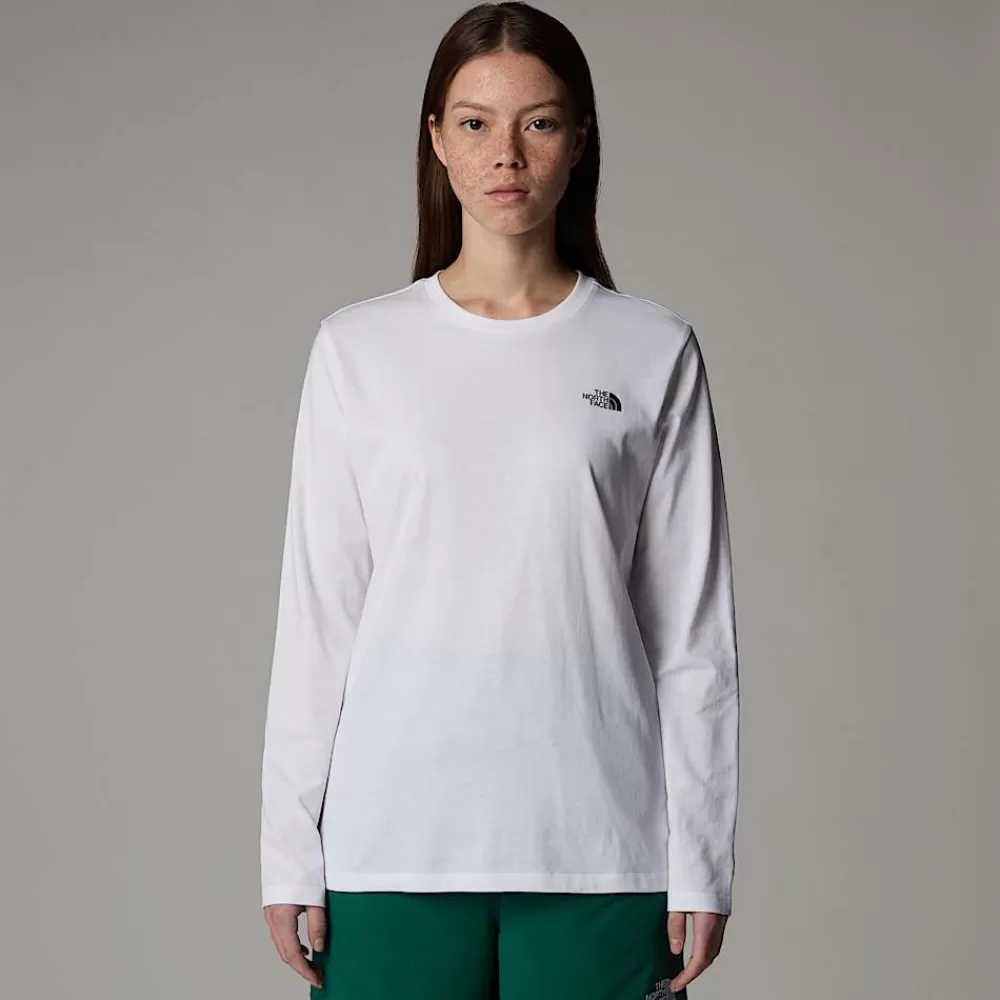 The North Face T-Shirts Og Trøjer^Langærmet Simple Dome T-shirt Til Damer TNF White