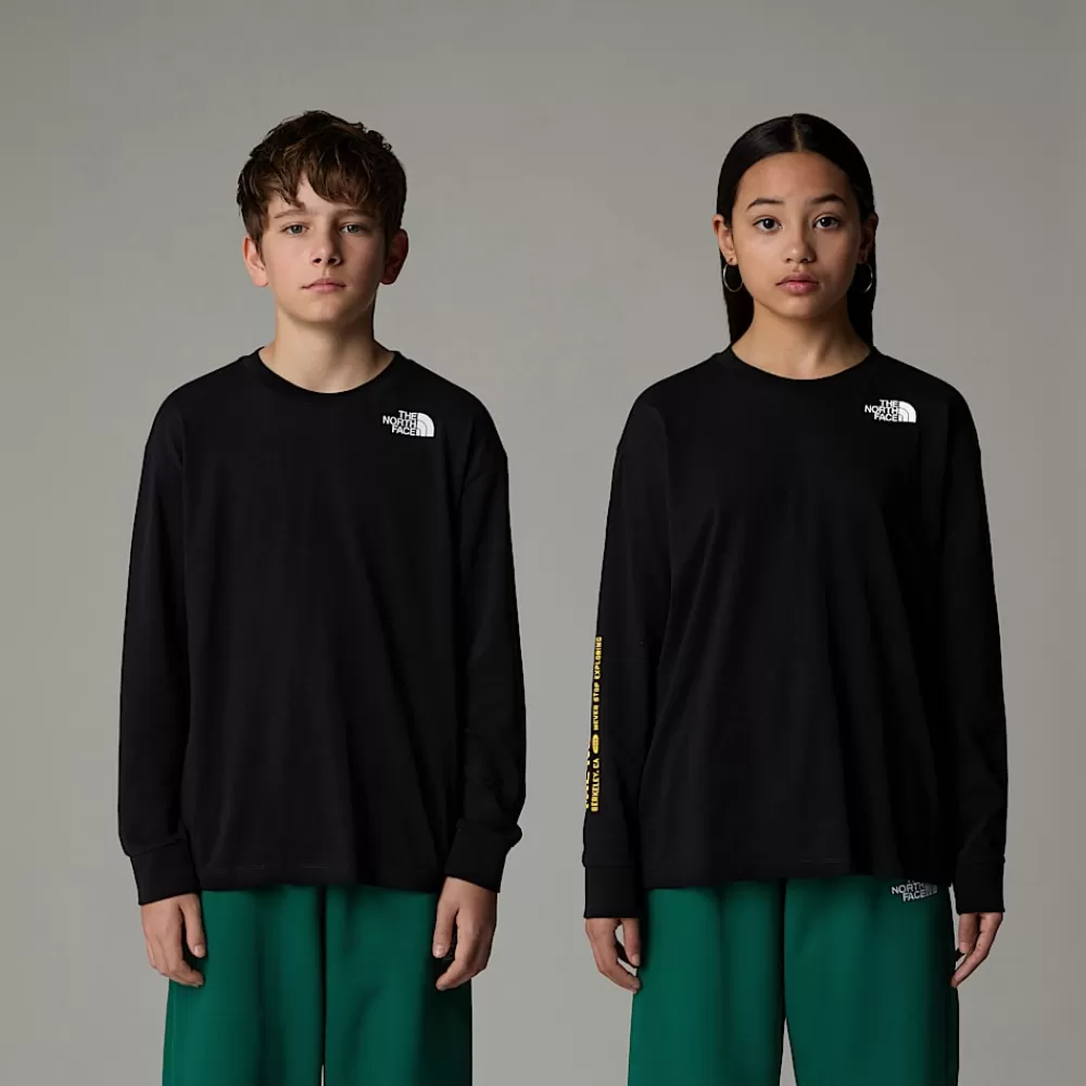 The North Face T-Shirts | T-Shirts Og Braletter^Langærmet Varsity Graphic Oversized T-shirt Til Unge TNF Black