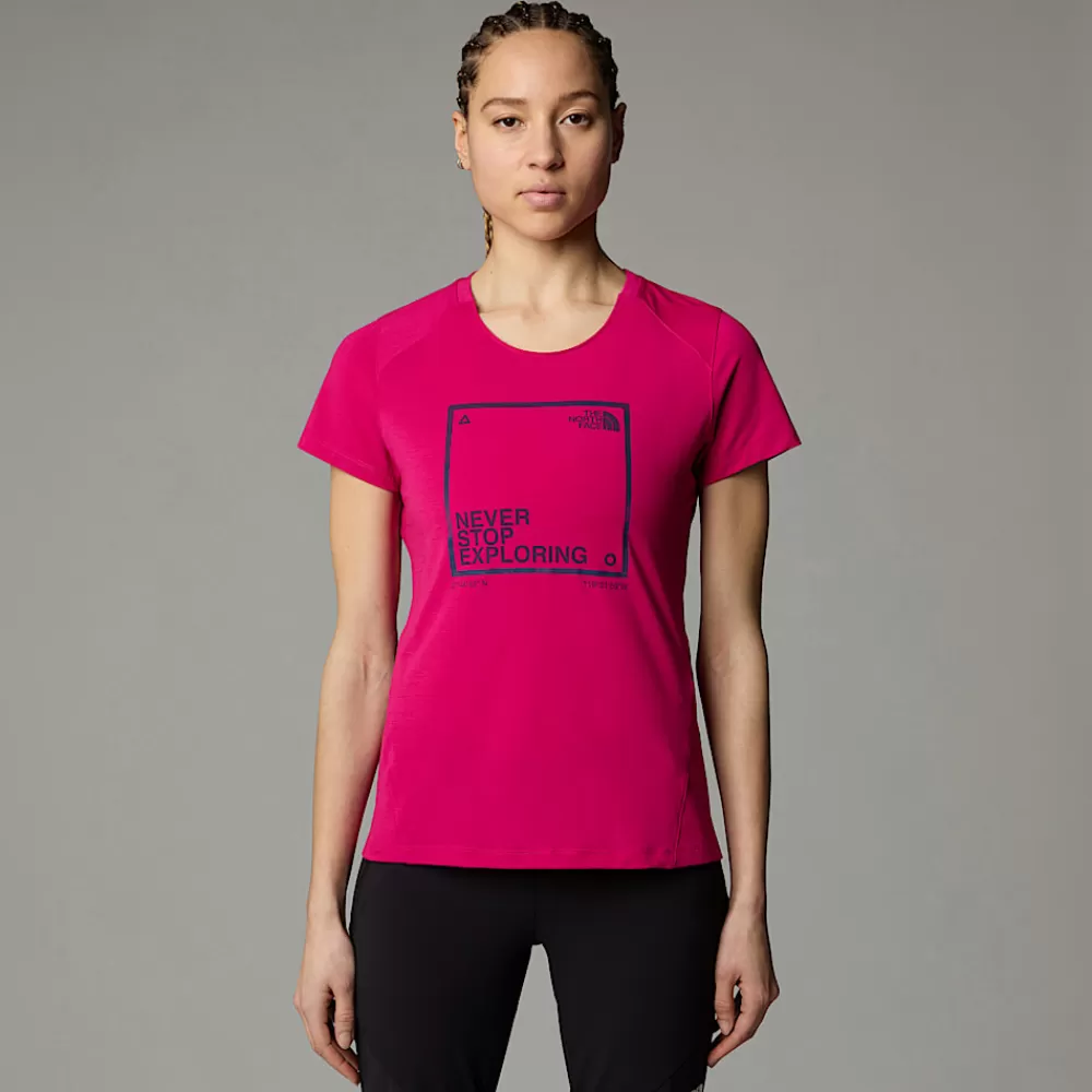 The North Face T-Shirts Og Trøjer | Tekniske T-Shirts^Lightning Graphic T-shirt Til Damer Pink Primrose