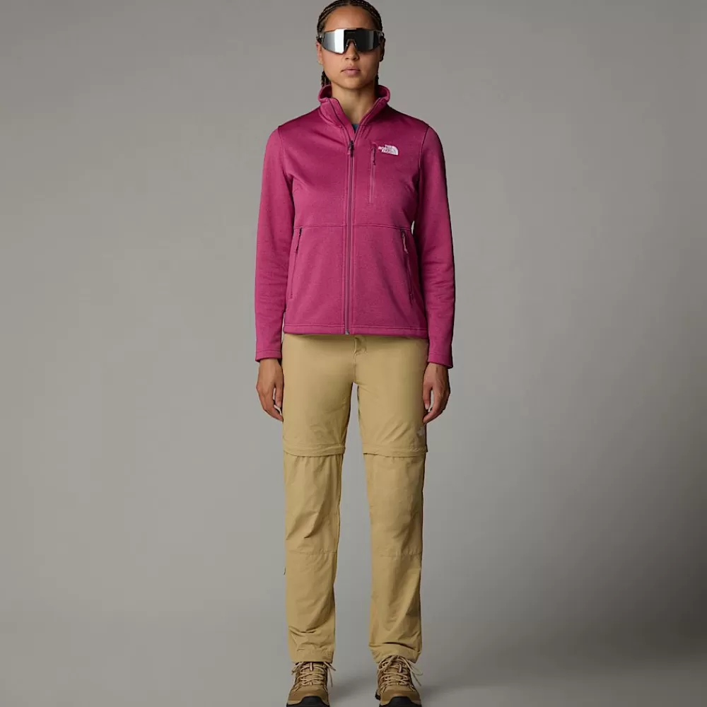 The North Face Fleecetrøjer Og Pullovers^Lixus Fleece Med Gennemgående Lynlås Til Damer Red Violet Dark Heather