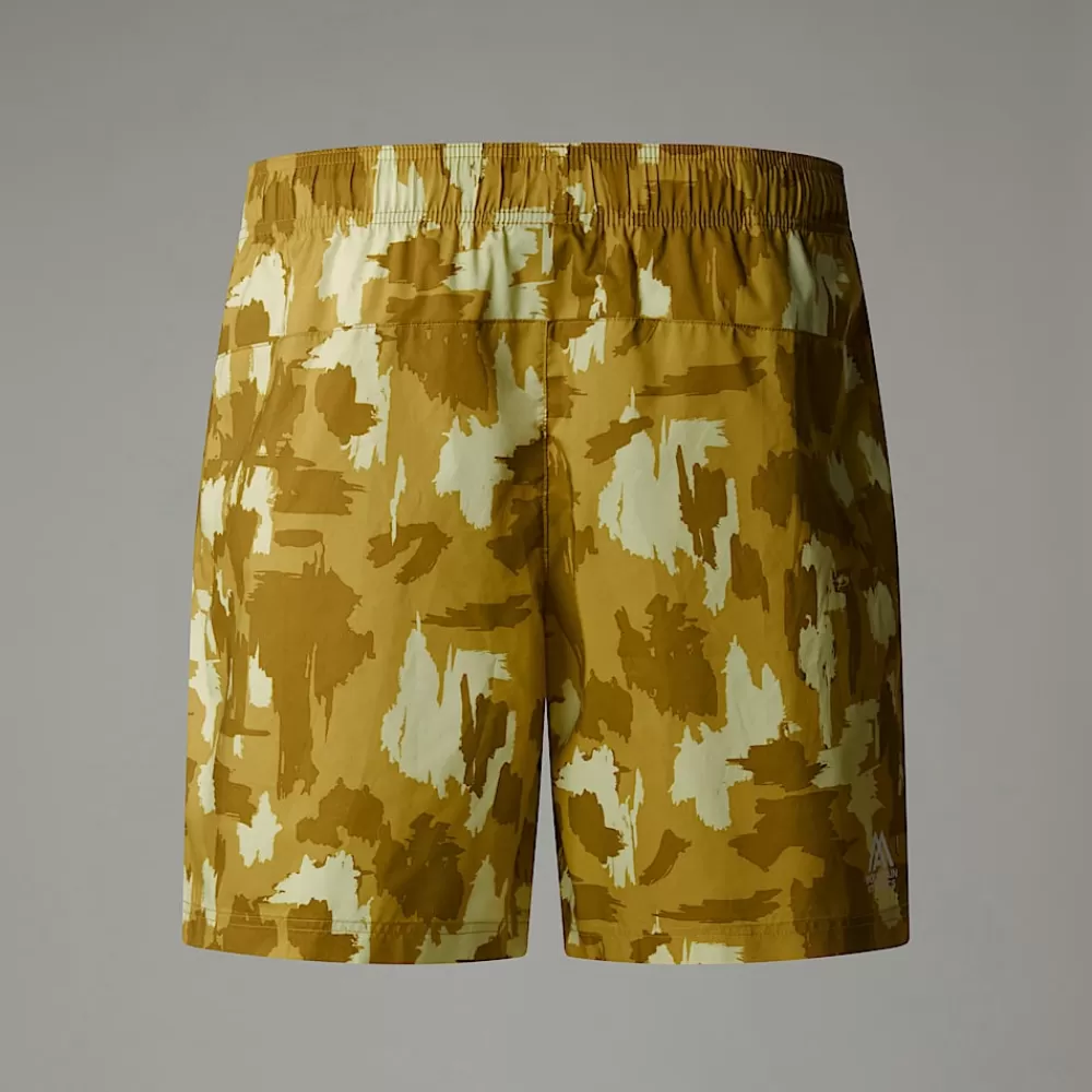 The North Face Shorts^Mountain Athletics 24/7 7" Shorts Med Tryk Til Herrer Amber Green Painted Mountains Print