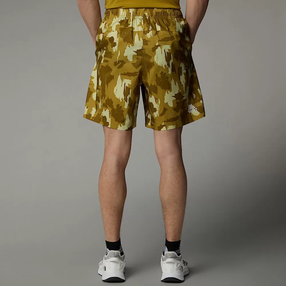 The North Face Shorts^Mountain Athletics 24/7 7" Shorts Med Tryk Til Herrer Amber Green Painted Mountains Print