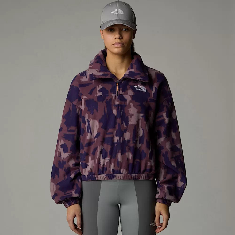 The North Face Fleecetrøjer Og Pullovers^Mountain Athletics Fleece Med Tryk Og Kvart Lynlås Til Damer Midnight Mauve Painted Mountains Print