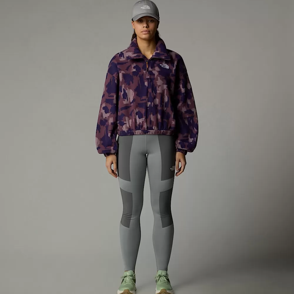 The North Face Fleecetrøjer Og Pullovers^Mountain Athletics Fleece Med Tryk Og Kvart Lynlås Til Damer Midnight Mauve Painted Mountains Print