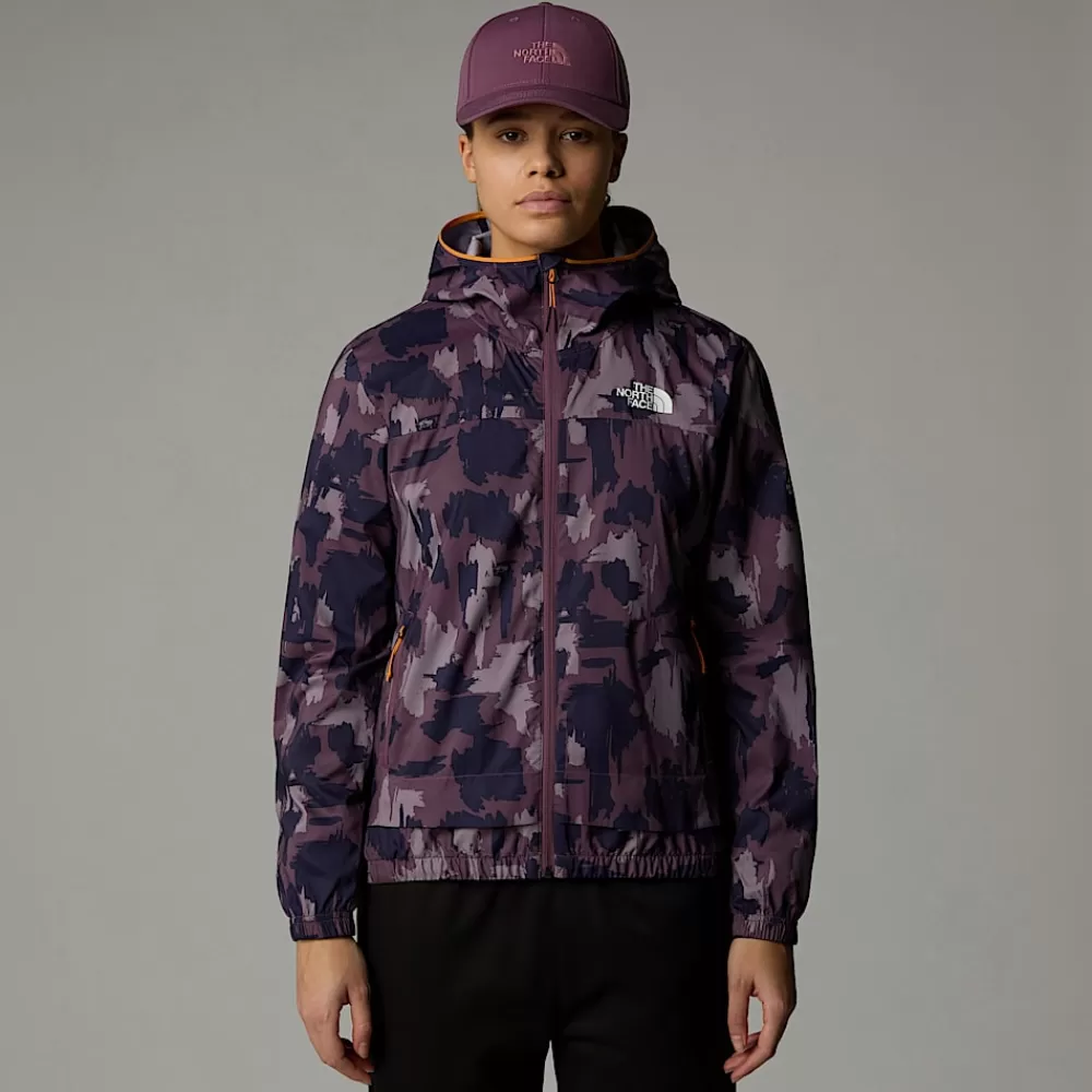 The North Face Lette Jakker | Softshell^Mountain Athletics Wind Track Jakke Med Tryk Til Damer Midnight Mauve Painted Mountains Print