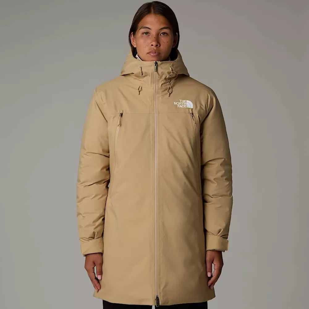 The North Face Vandtætte Jakker | Insulated^Mountain Range Dunparka Til Damer Khaki Stone