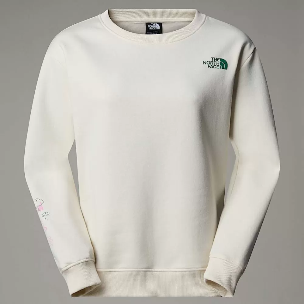 The North Face Hoodies & Sweatshirts^Outdoor Multi Graphic Relaxed Sweatshirt Til Damer White Dune-Evergreen