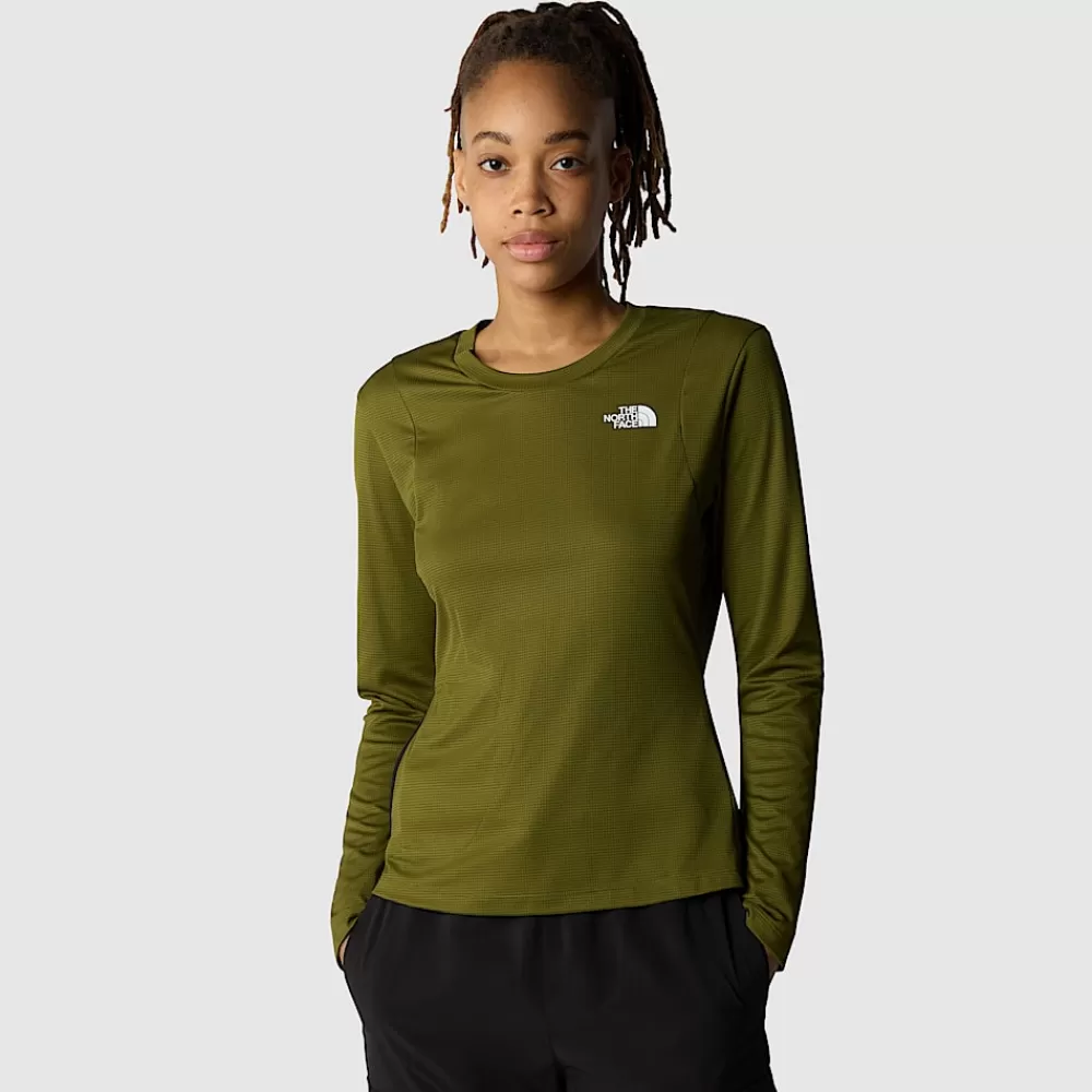 The North Face T-Shirts Og Trøjer^Pakvenlig Langærmet LIGHTRANGE™ T-shirt Til Damer Forest Olive