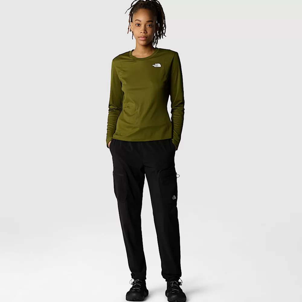 The North Face T-Shirts Og Trøjer^Pakvenlig Langærmet LIGHTRANGE™ T-shirt Til Damer Forest Olive