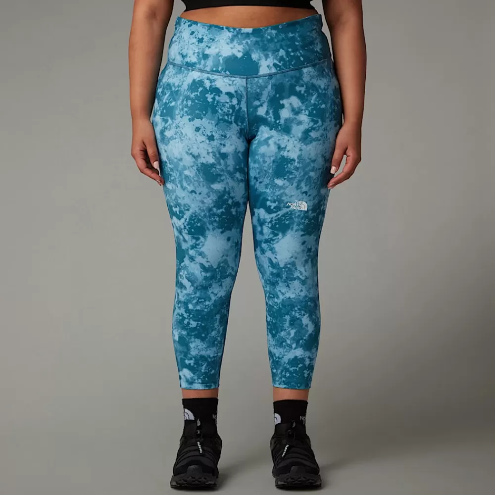 The North Face Leggings | Curve & Plus Size Underdele^Plus Size Flex High Rise Leggings Med Print I Ankellængde Til Damer Mallard Blue Micro Halfdome Print