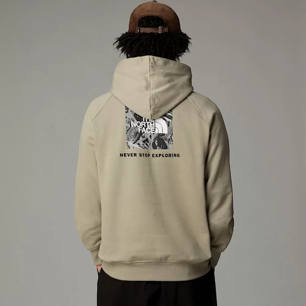 The North Face Hoodies & Sweatshirts^Raglan Redbox Graphic Hættetrøje Til Herrer Clay Grey-TNF Black 3D Summit Mesh Print