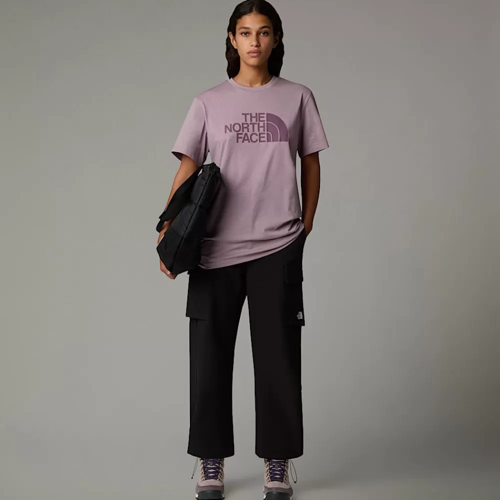 The North Face T-Shirts Og Trøjer^Relaxed Easy T-shirt Til Damer Purple Chalk-Midnight Mauve