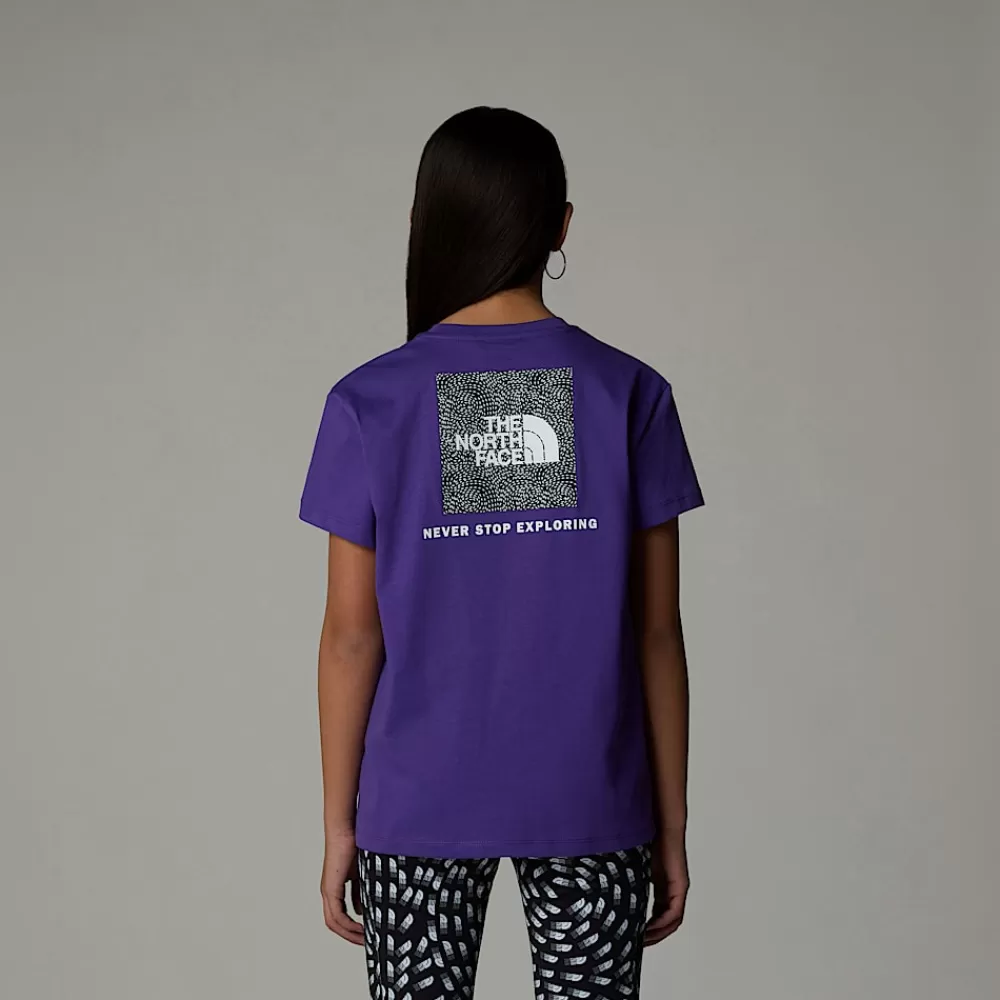 The North Face T-Shirts Og Braletter^Relaxed Redbox T-shirt Til Piger Peak Purple