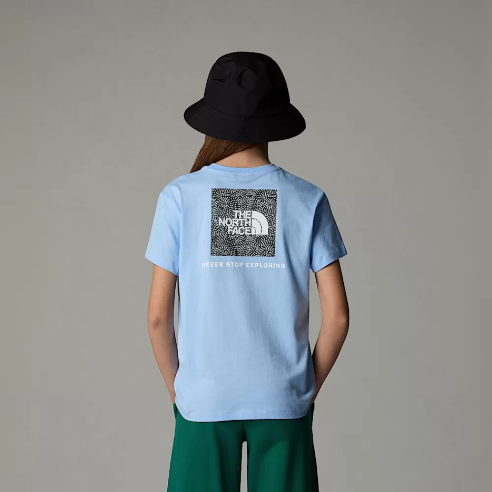 The North Face T-Shirts Og Braletter^Relaxed Redbox T-shirt Til Piger Cornflower