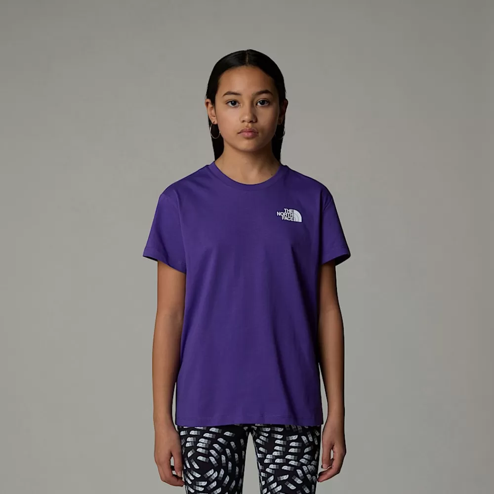 The North Face T-Shirts Og Braletter^Relaxed Redbox T-shirt Til Piger Peak Purple