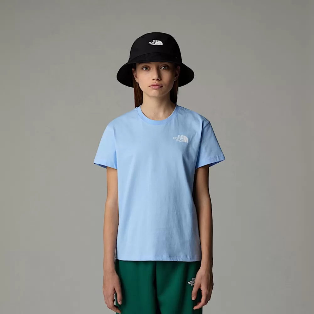 The North Face T-Shirts Og Braletter^Relaxed Redbox T-shirt Til Piger Cornflower