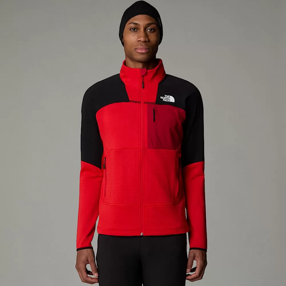 The North Face Active | Fleecetrøjer Og Pullovers^Stormgap Power Grid™ Jakke Til Herrer High Risk Red-TNF Black-Garnet Red