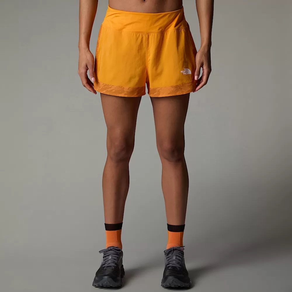 The North Face Koordinater | Shorts^Sunriser 2.5" Shorts Til Damer Apricot Glaze Mountain Traverse Print