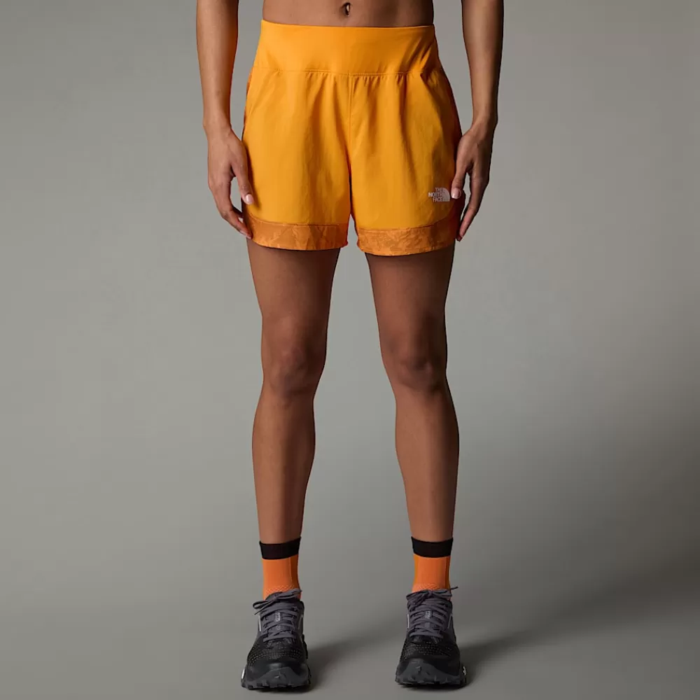 The North Face Koordinater | Shorts^Sunriser 4" Shorts Til Damer Apricot Glaze Mountain Traverse Print