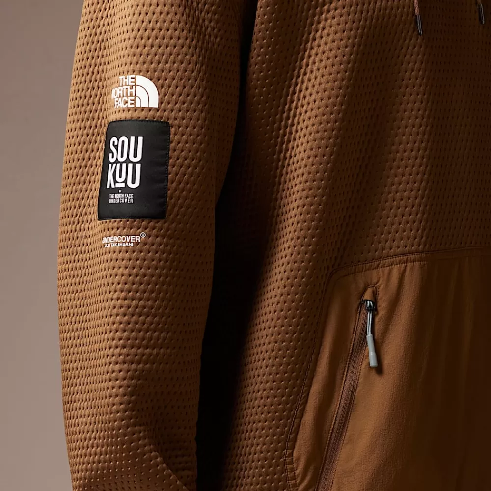 The North Face Hoodies & Sweatshirts^ X Undercover Soukuu DotKnit Double Hættetrøje Sepia Brown-Concrete Grey