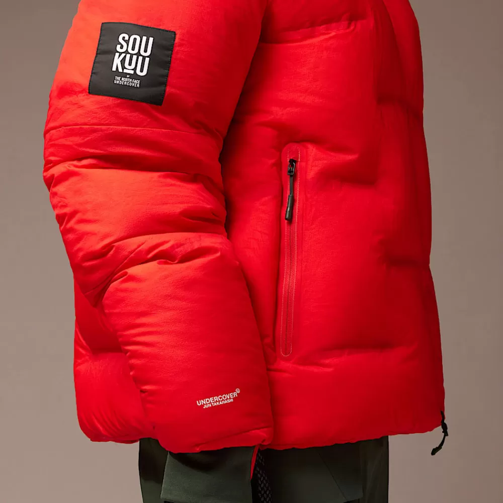 The North Face Dunjakker^ X Undercover Soukuu Nuptse Cloud Dunjakke Dark Cedar Green-High Risk Red
