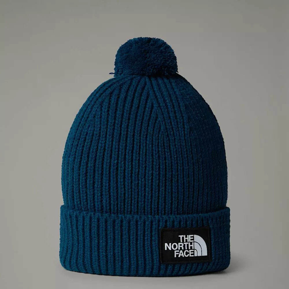 The North Face Beanies | Beanies^TNF Box Hue Med Logo Og Pompon Midnight Petrol