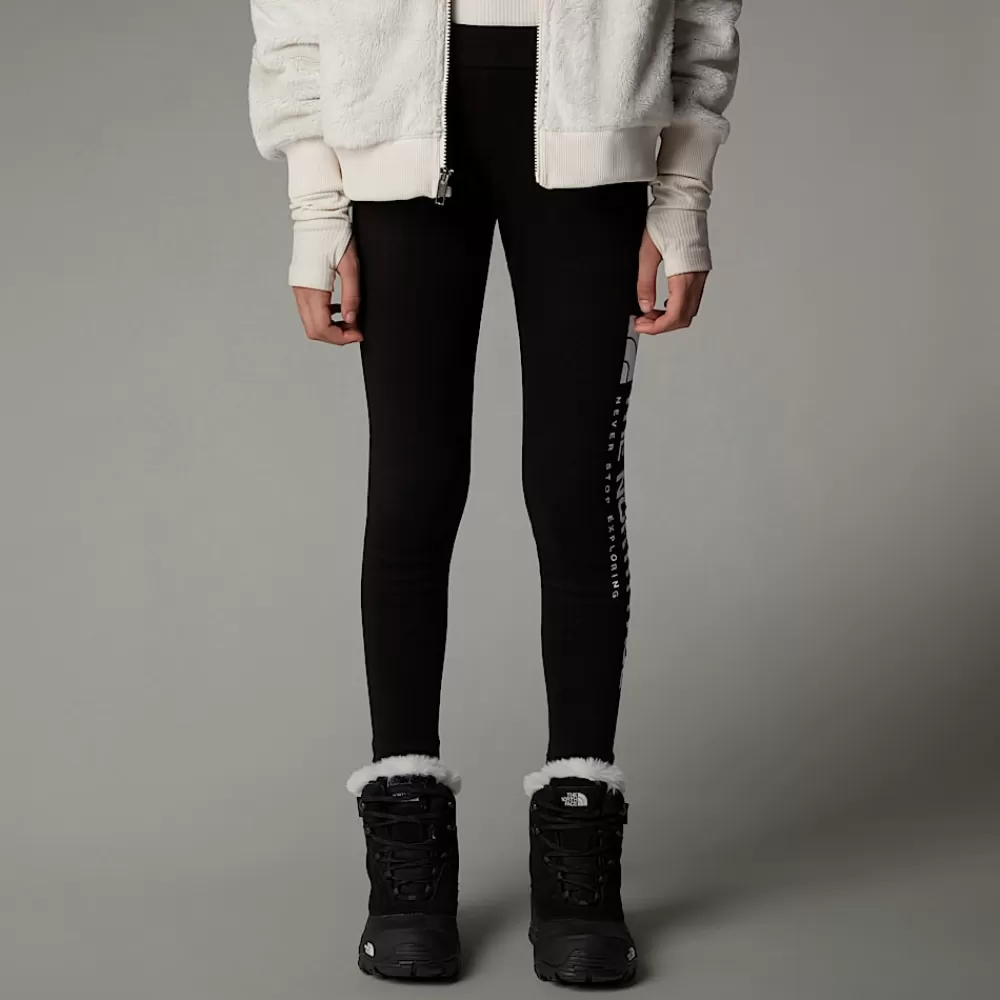 The North Face Underdele^Vertical Graphic Leggings Til Piger TNF Black